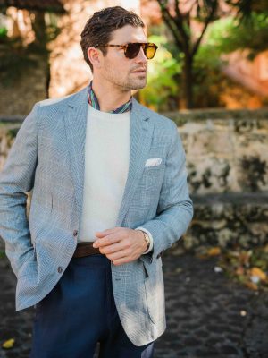 McCown Wool & Linen Sport Coat in Glen Plaid