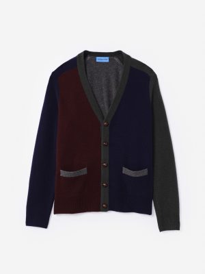 Pennant Cardigan in Color Block