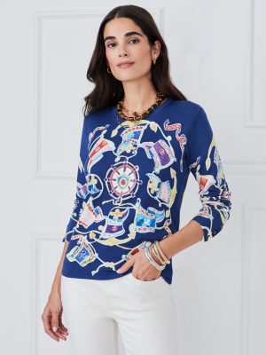 Anilee Sweater in Mini Nautical Pennant
