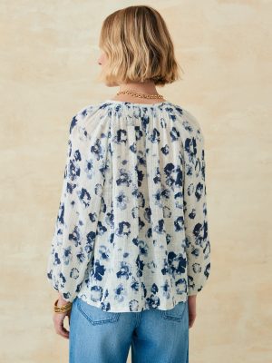 Constance Linen Blouse in Painted Leopard