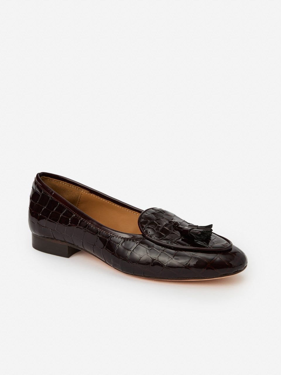 Cecily Patent Leather Loafers in Crocodile