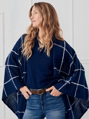 Chantal Cashmere Wrap in Window Pane