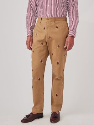 Redding Straight-Fit Chino Pants in Embroidered Fox Martini