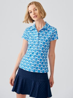 Court Cap Sleeve Polo in Pop Tulip