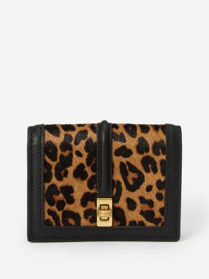 Dinah Pony Hair Card Holder in Leopard