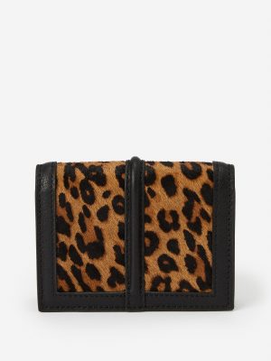 Dinah Pony Hair Card Holder in Leopard