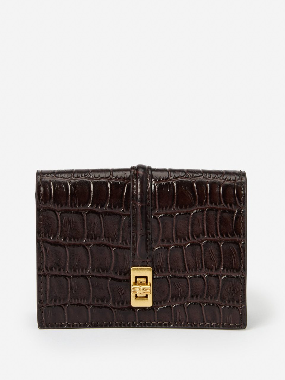 Dinah Leather Card Holder in Crocodile