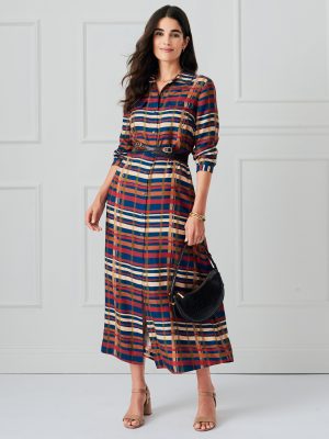 Freda Dress in Plaid Flourish