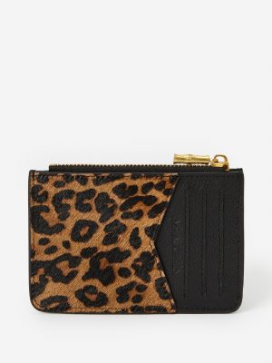 Libi Pony Hair Card Case in Leopard