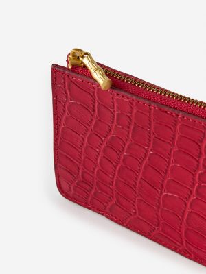 Libi Leather Card Case in Crocodile