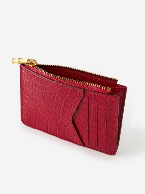 Libi Leather Card Case in Crocodile