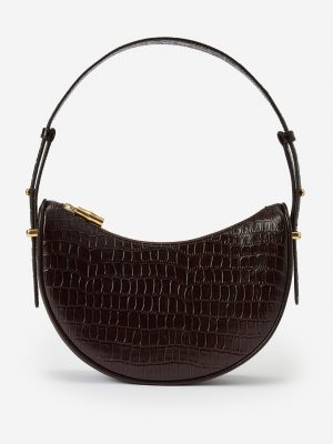 Mezzaluna Leather Handbag in Crocodile