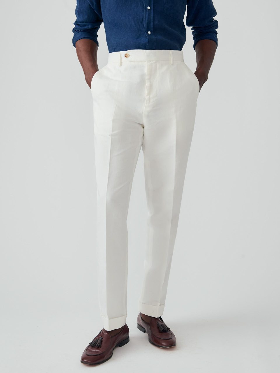 Linen Cotton Twill Oxford Pants
