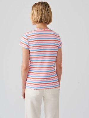 Signature Cap Sleeve Tee in Bangle Multi Stripe