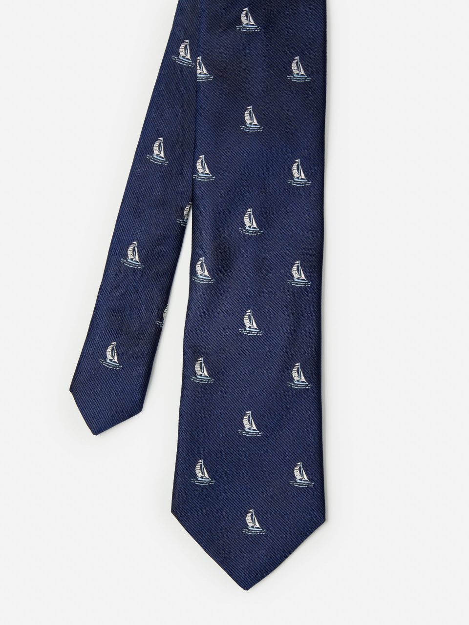 Cotton Silk Tie in Sailboat
