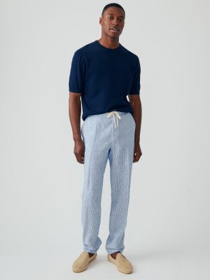 Callistair Linen Pants in Hairline Stripe