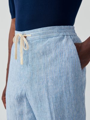 Callistair Linen Pants in Hairline Stripe