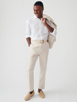 Linen Cotton Twill Oxford Pants
